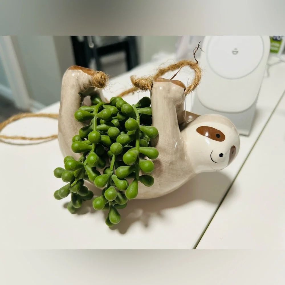 Hanging Sloth Faux Succi